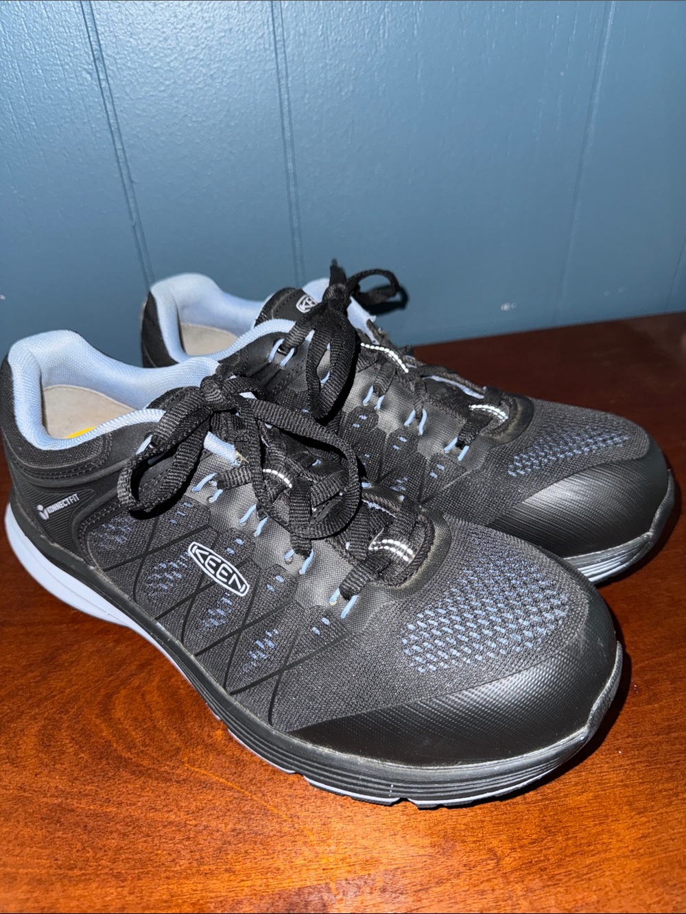 Keen Utility KonnectFit Carbon Fiber Safety Toe Black & Blue Sneakers Shoes